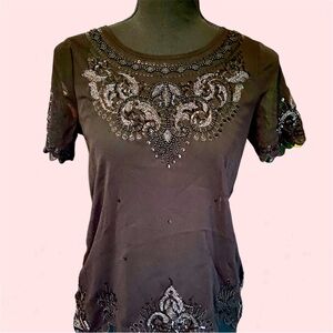 Express Black Embellished Blouse XS S 18-20p